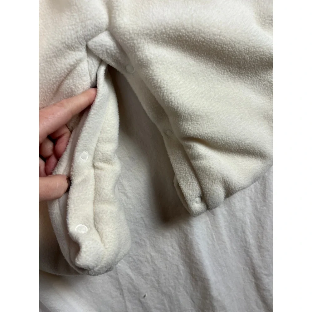 Baby Gap Fleece Bear Bunting Sherpa Lined Pram‎ Suit Cream 6-12 Months
